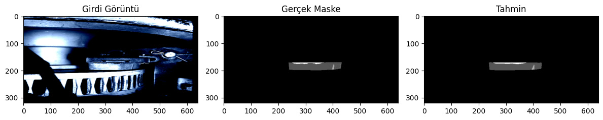 Full image, ground truth and predicted mask side by side in the DeepLab experiment.